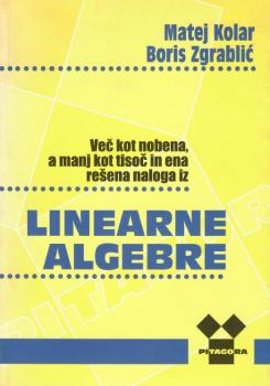 Naslovnica za Več kot nobena, a manj kot tisoč in ena rešena naloga iz linearne algebre